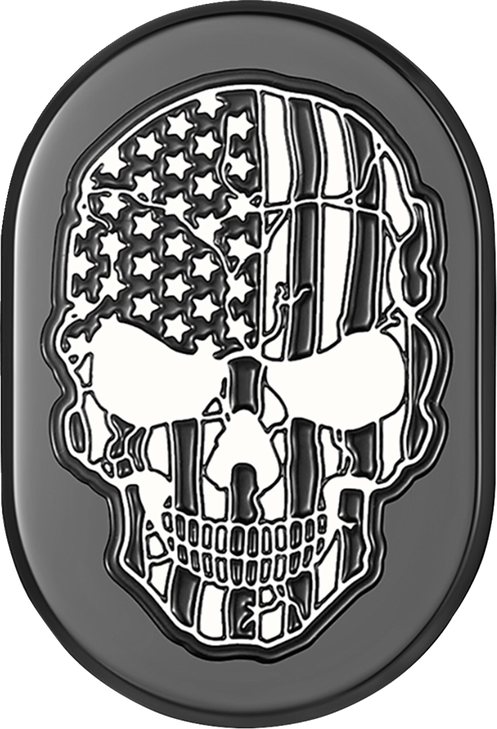 Figurati Designs Antenna Cover - Left Rear Fender - Contrast Cut American Flag Skull - Black Fd28-Ac-Blk-Lt