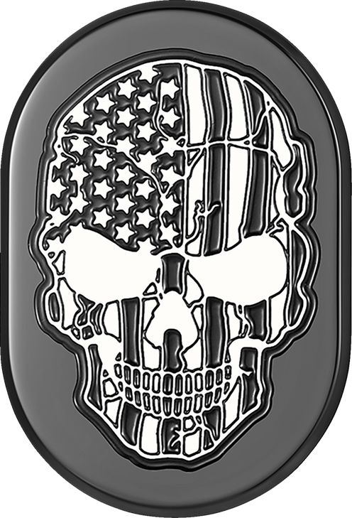 Figurati Designs Antenna Cover - Right Rear Fender - Contrast Cut American Flag Skull - Black Fd28-Ac-Blk-Rt