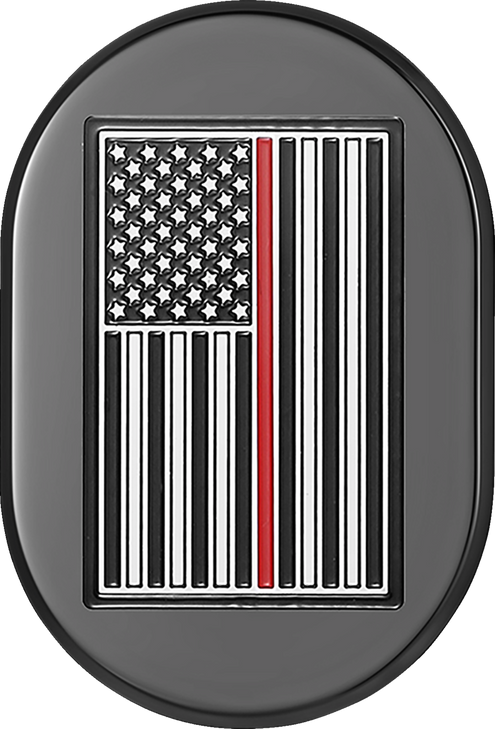Figurati Designs Antenna Cover - Right Rear Fender - Red Line American Flag - Black Fd75-Ac-Blk-Rt