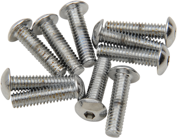 Drag Specialties Bolts - Button Head/Replacement - #8-32 X 1/2" - 10 Pack
