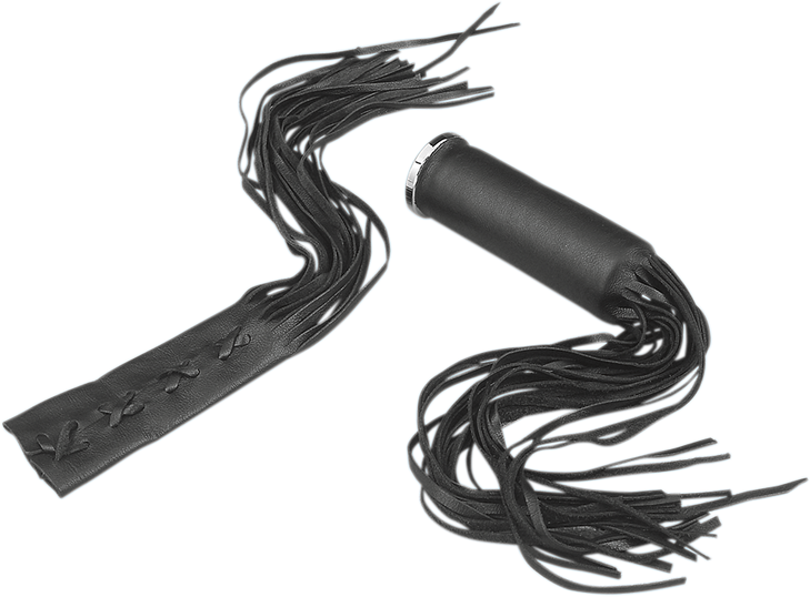 Drag Specialties Seats Fringed Leather Grip Covers - Rubber Grip