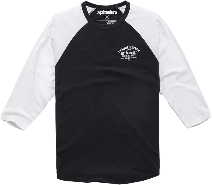 Booted Raglan T-Shirt - Black/White - Large 1210710041020L