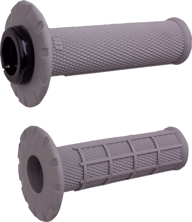 Universal Lock-On Half Waffle Grips - Gray/Silver H21Uhwg