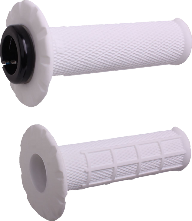 Universal Lock-On Half Waffle Grips - White/Black H21Uhww