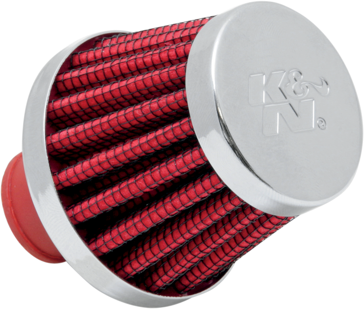 K & N Rubber Base Crankcase Vent Filter - Red - 3/8" Id 62-1600Rd