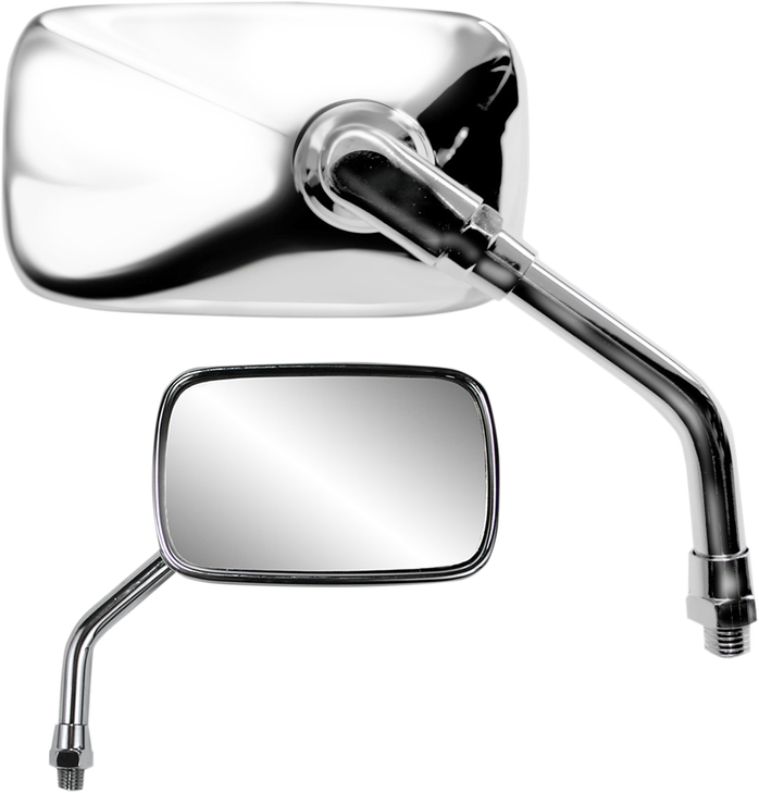 Parts Unlimited Mirror - Mini - Side View - Rectangle - Chrome - M10X1.25 - Each