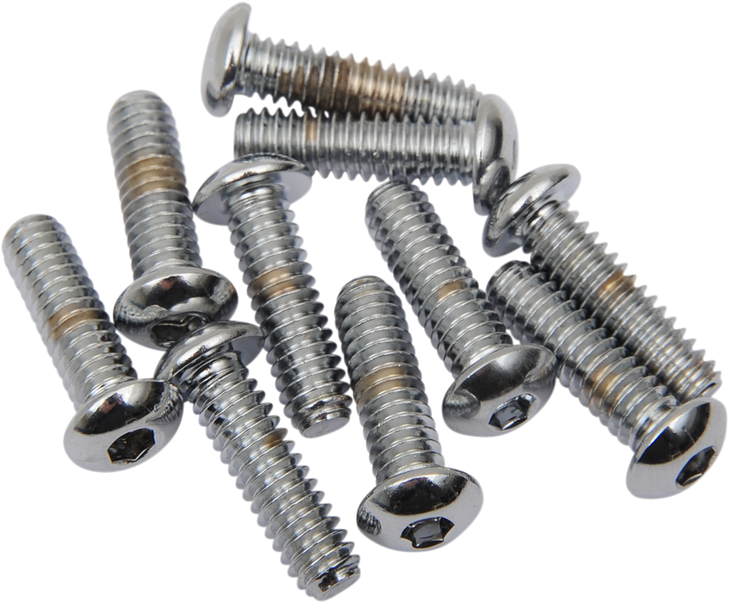 Drag Specialties Bolts - Button Head/Replacement - 1/4"-20 X 5/8" - 10 Pack
