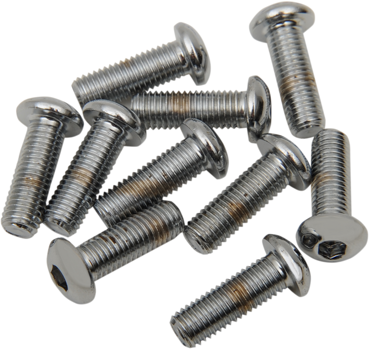 Drag Specialties Bolts - Button Head/Replacement - 1/4"-28 X 1/2" - 10 Pack