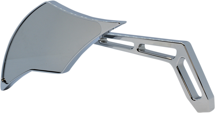 Pro-One Perf.Mfg. Mirror - Weekend Warrior - Side View - Cut-Out/Flame Head - Oblong - Chrome - Left 102300