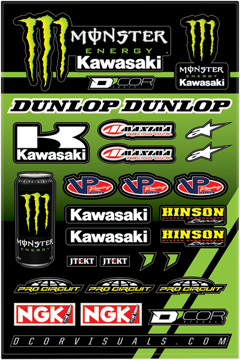 D'Cor Visuals Decal Sheet - Monster Kawasaki 40-20-117