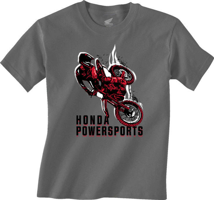 Honda Apparel Youth Honda Rider T-Shirt - Charcoal - Small Np21S-Y3035-S