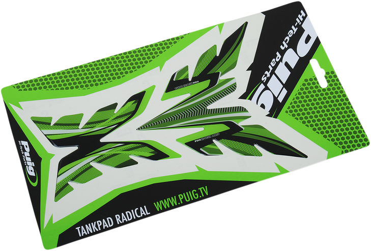 Puig Hi-Tech Parts Tank Pad - Radikal - Green 6292V