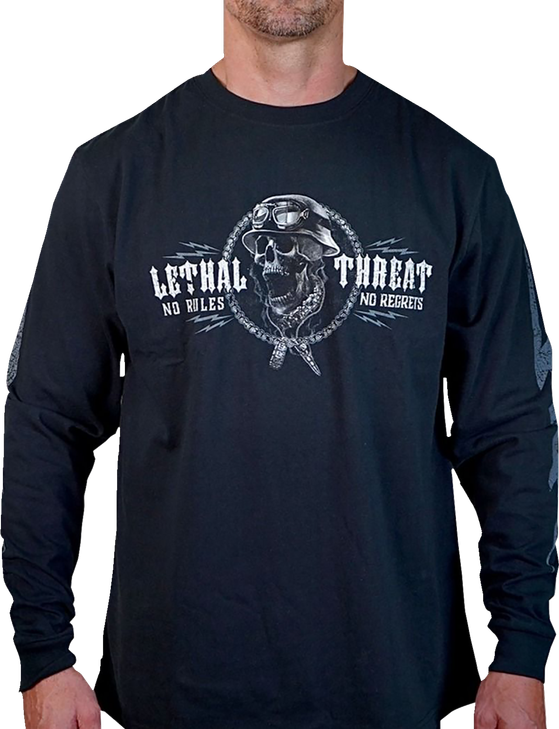 Lethal Threat Flash And Bones Long-Sleeve T-Shirt - Black - 4Xl Ls20889-4Xl