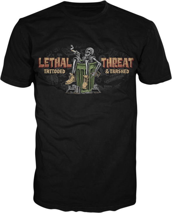 Lethal Threat Tattooed & Trashed T-Shirt - Black - Large Lt20892L