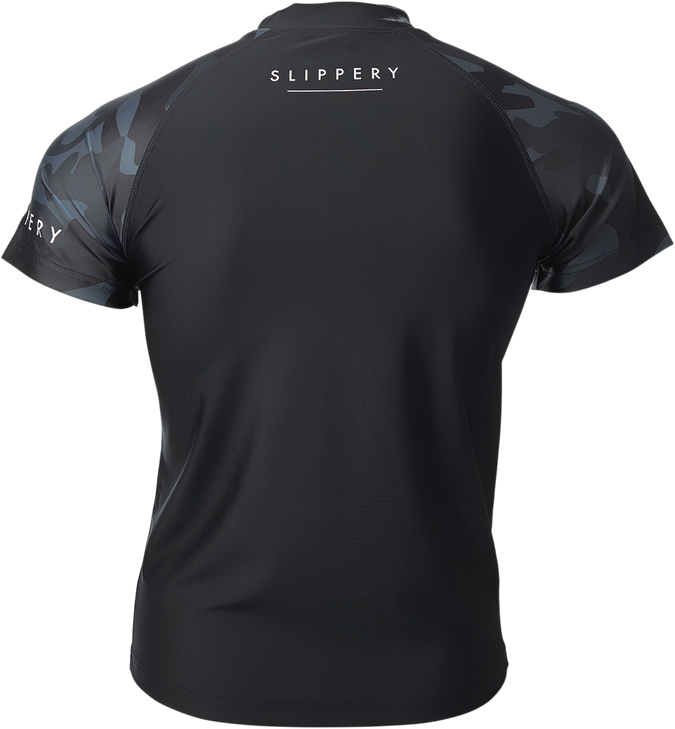 Slippery Rashguard Short-Sleeve Underwear - Black/Camo - Small
