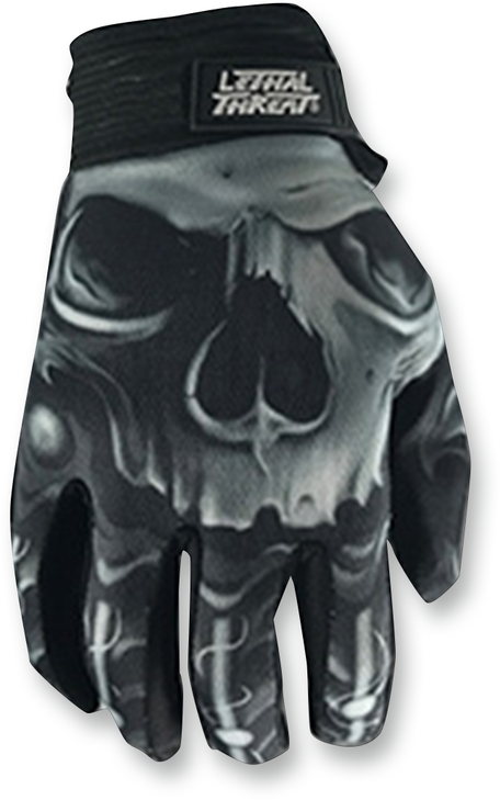 Lethal Threat Skull Gloves - Black - Large Gl15004L