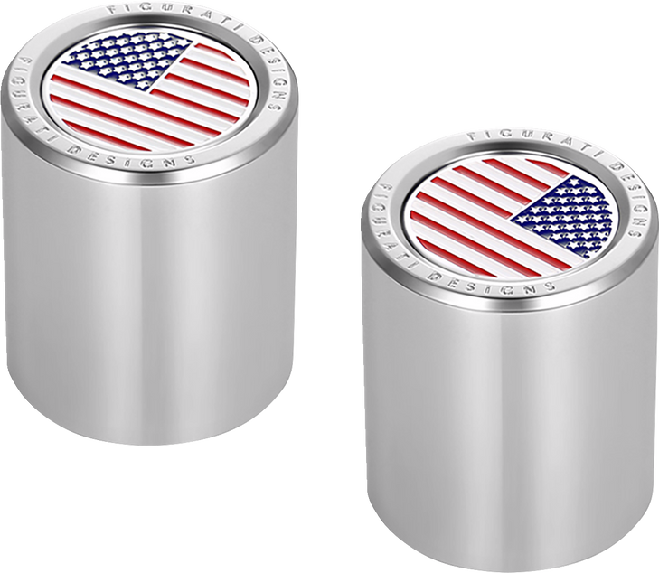 Figurati Designs Docking Hardware Covers - American Flag - Short - Stainless Steel Fd20-Dc-2530-Ss
