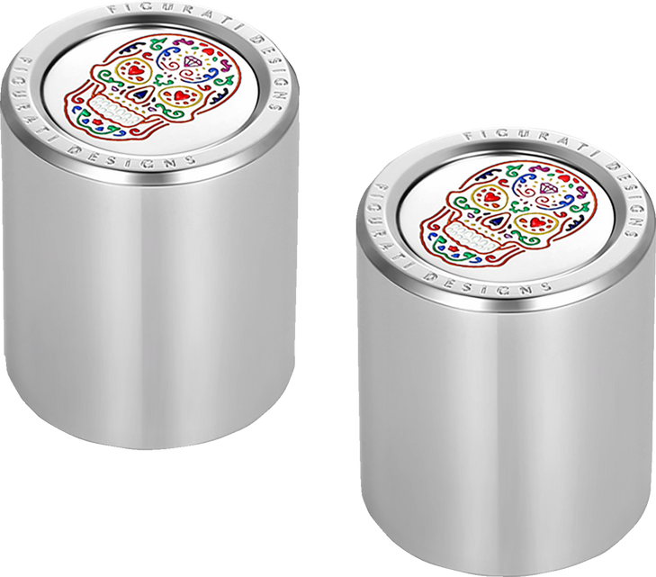 Figurati Designs Docking Cover - Short - Mirror Polished - Sugar Skull Fd30-Dc-25-30-Ss