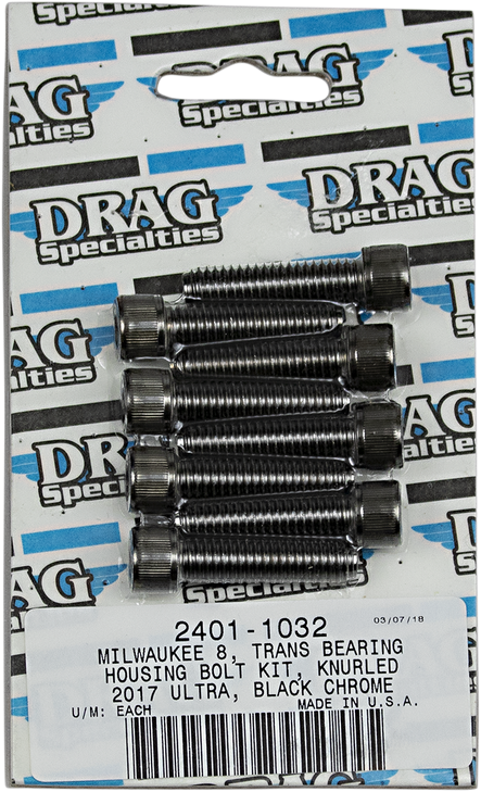 Drag Specialties Bolt Kit - Transmission Bearing - Knurled - M8