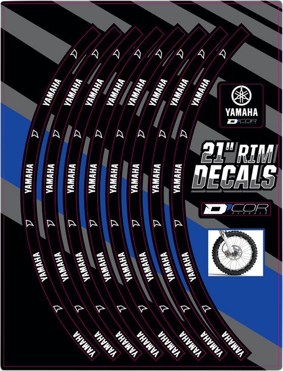 D'Cor Visuals Rim Decal - Yamaha Logo - 21" Front 40-80-208
