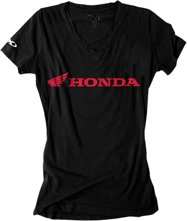 Factory Effex Women'S Honda V-Neck T-Shirt - Black - Medium 16-88342