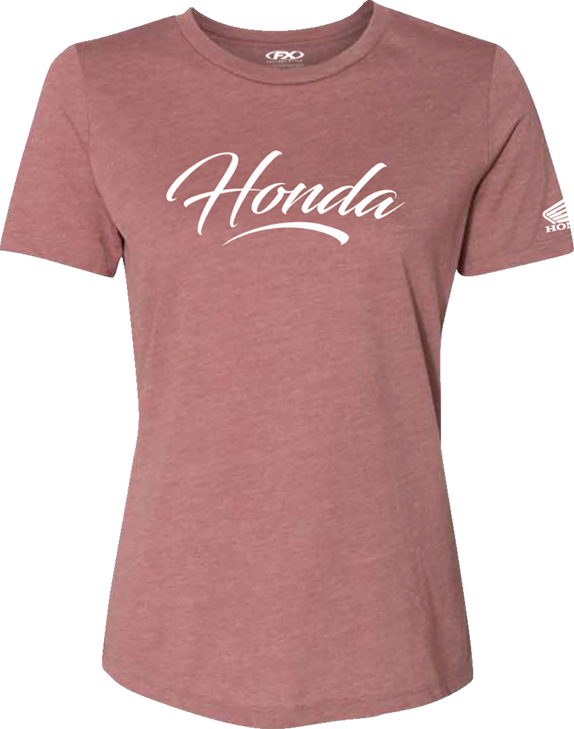 Factory Effex Women'S Honda Script T-Shirt - Heather Mauve - Medium 27-87342