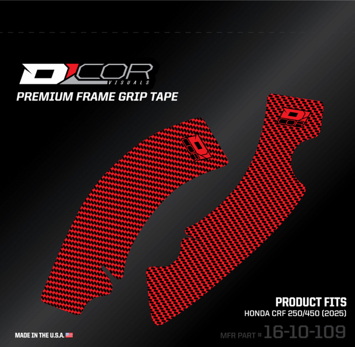 D'Cor Visuals Frame Grip Tape - Red - Honda - Crf 250/450 R 16-10-109