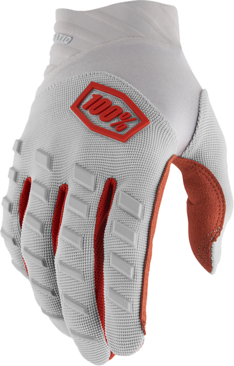 100% Airmatic Gloves - Silver - Small 10000-00040