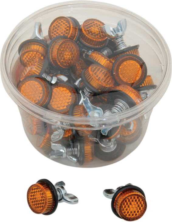 Chris Products License Plate Reflectors - 40Ct Tub - Amber Ch40A