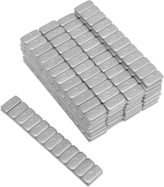 K&L Supply Wheel Weights - Rectangle - Adhesive Stick-On - Silver - 360 Pack 32-8091