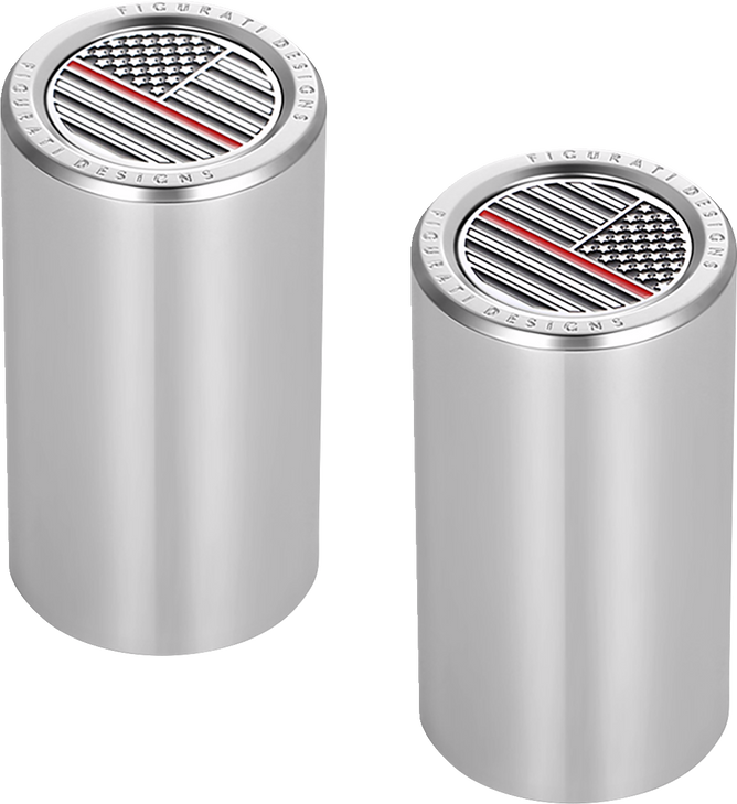 Figurati Designs Docking Hardware Covers - American Flag - Red Line - Long - Stainless Steel Fd73-Dc-2545-Ss