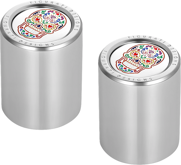 Figurati Designs Docking Cover - Medium - Mirror Polished - Sugar Skull Fd30-Dc-27-30-Ss