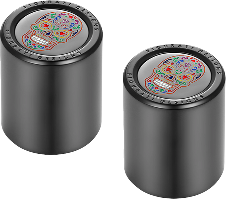 Figurati Designs Docking Cover - Medium - Black - Sugar Skull Fd30-Dc-27-30-Blk