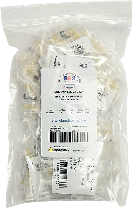 K&S Technologies Wire Connector - 20Pk - Awg 12-10 03-0024