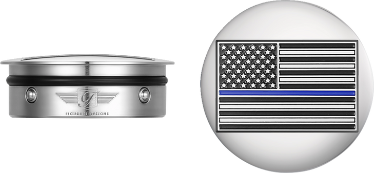 Figurati Designs Swing Arm Covers - Blue Line American Flag - Custom - Reversed Fd70-Abfl-Ss