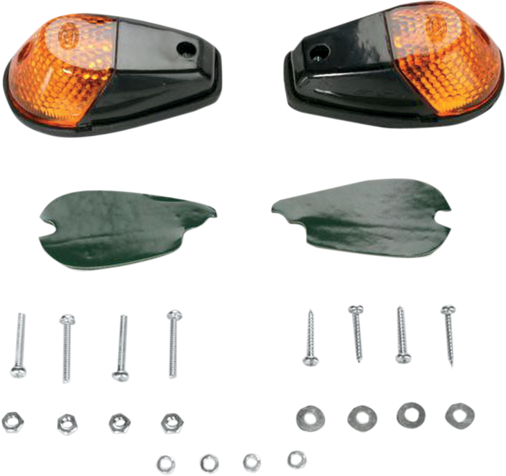 Flush Mount Marker Lights - Black/Amber 25-8018
