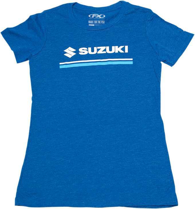Factory Effex Women'S Suzuki Stripes T-Shirt - Heather Royal Blue - Large 22-87434
