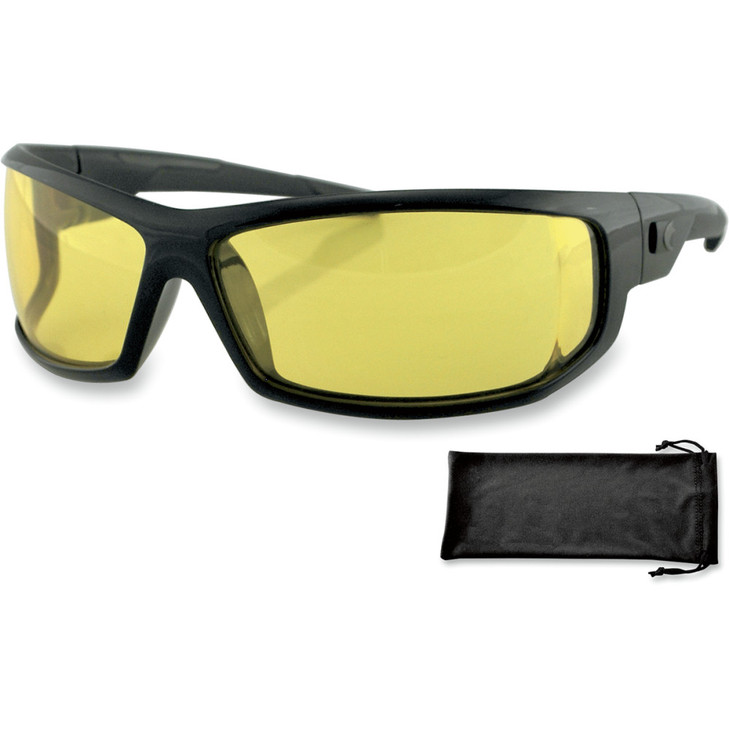 Bobster Axl Sunglasses - Gloss Black - Yellow Eaxl001Y