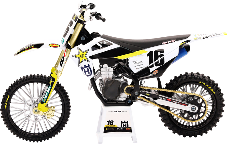 Rockstar Husqvarna Team Bike 2020 - Zach Osborne - 1:12 Scale - White/Black/Yellow 58243