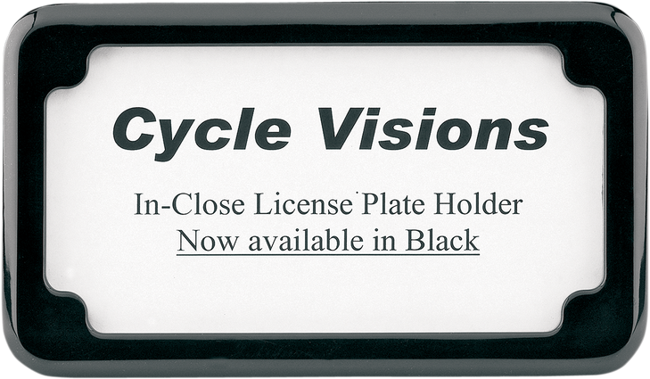 Cycle Visions Beveled License Plate Frame - Black Cv-4615B