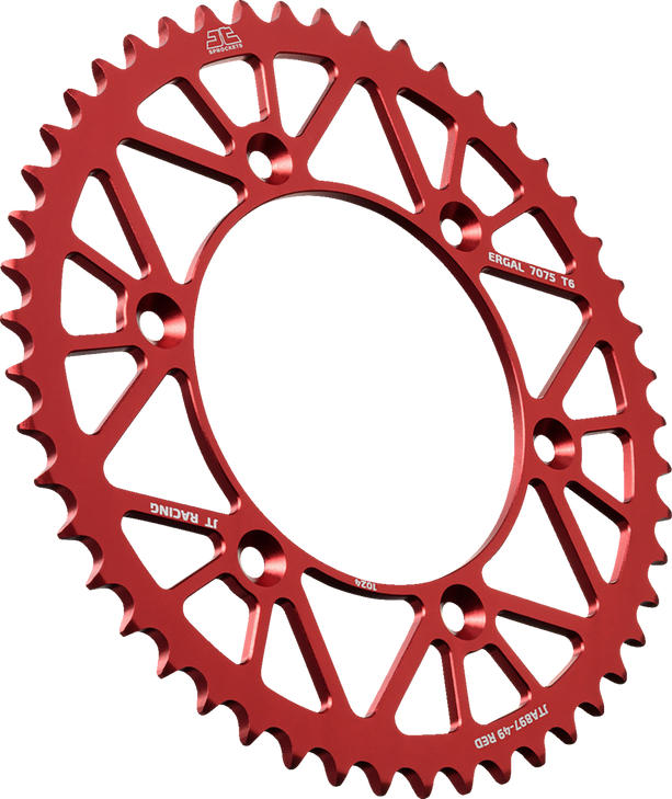Rear Sprocket - Aluminum - 49 Tooth - Red - Gas Gas/Husqvarna/Husaberg/Ktm Jta897.49Red