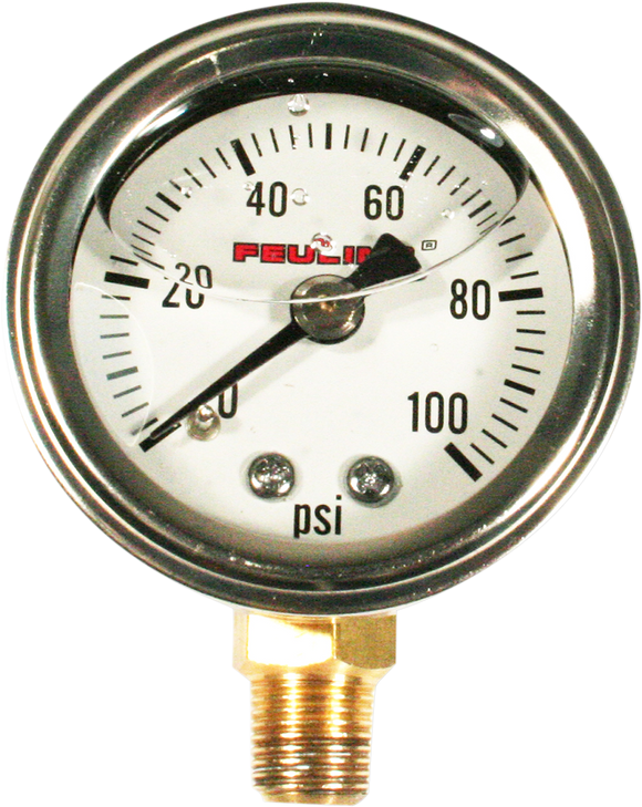 Feuling Oil Pump Corp. Liquid Filled Oil Pressure Gauge - 1.5" Dial - 1/8" Npt Bottom Port - White Face 9040