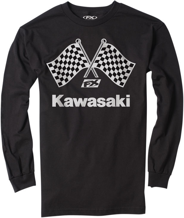 Factory Effex Kawasaki Finish Line Long-Sleeve T-Shirt - Black - Medium 23-87112