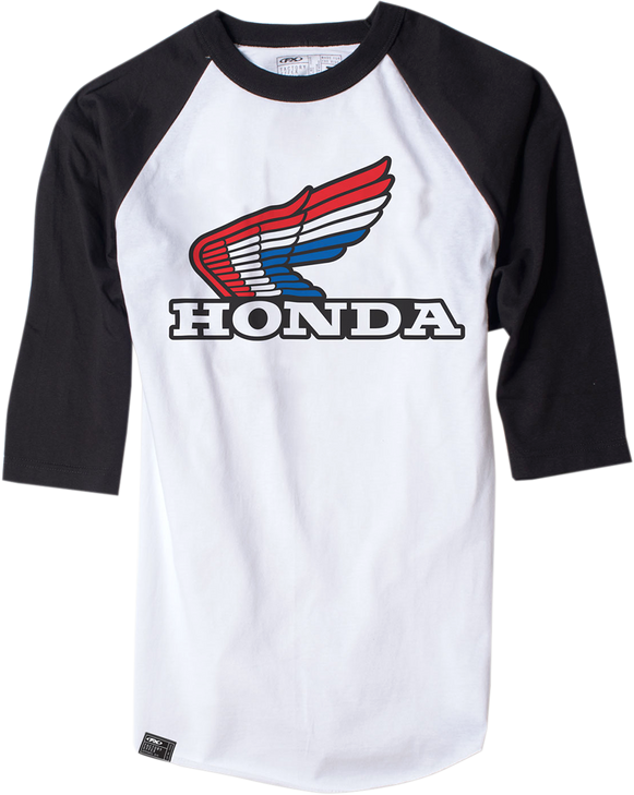Factory Effex Vintage Honda Baseball T-Shirt - White/Black - Large 17-87334