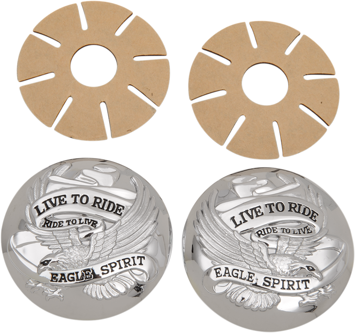 Drag Specialties "Live To Ride" Gas Cap Covers - Chrome