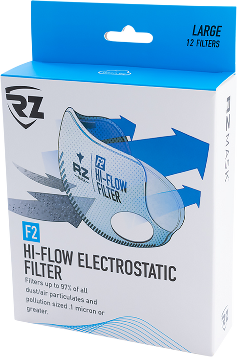 Rz Mask F2 Mask Filter - High Flow - 12 Pack - Large Fl-D76:25639
