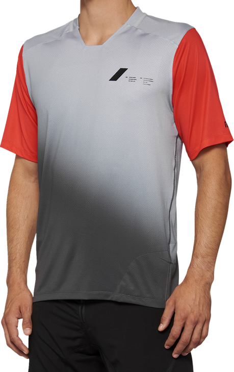 100% Celium Jersey - Short-Sleeve - Gray/Racer Red - Xl 40011-00013