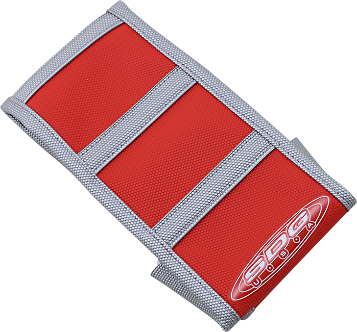 Sdg 6-Ribbed Seat Cover - Grey Ribs/Red Top/Gray Sides 95943Xrx