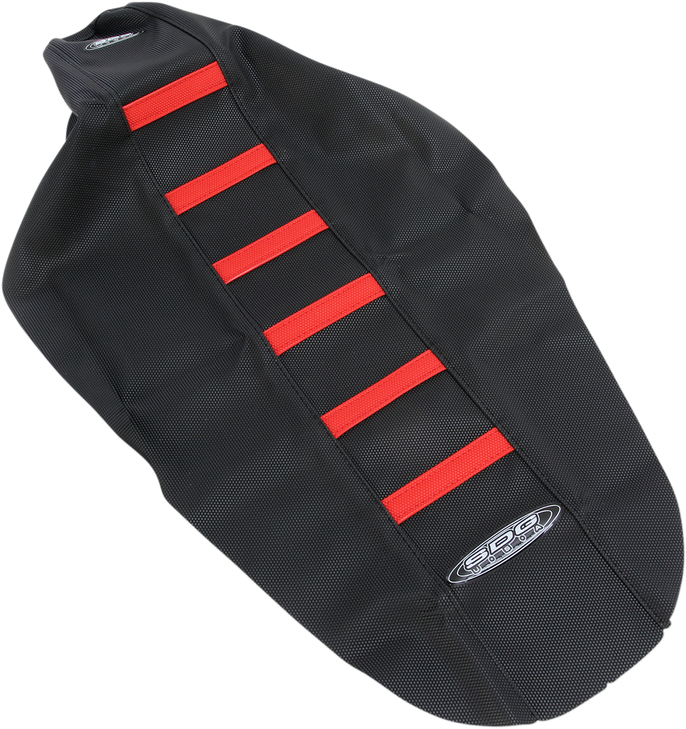 Sdg 6-Ribbed Seat Cover - Red Ribs/Black Top/Black Sides 95943Rk