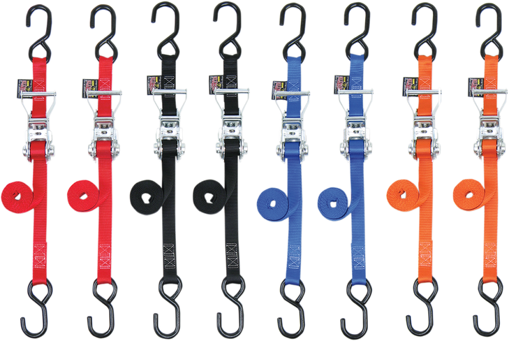 Powertye Mfg. Ratchet Tie-Downs - 1" X 6' - Red 32271